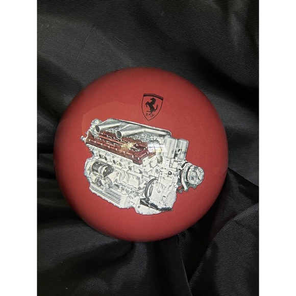Original Ferrari Glass Paperweight Daytona Cavallino Rampante Engine 4